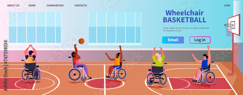 disabled mix race men women in wheelchairs play basketball people with disabilities physical activity rehabilitation concept