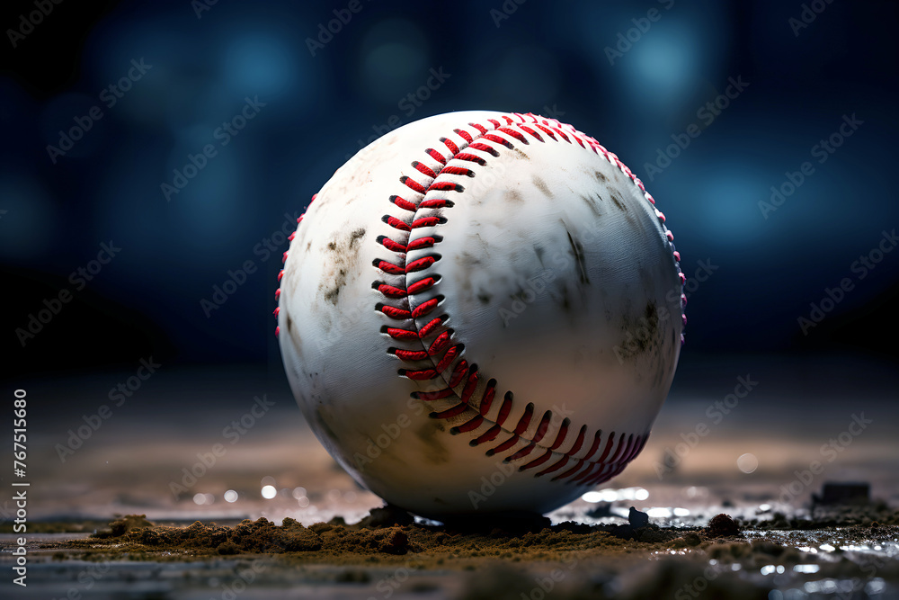 dirty baseball on the ground. equipment and sports item dirty baseball on the ground. equipment and sports item