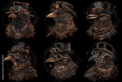 Vintage Vibes, Steampunk Bird Rocking Hat and Goggles