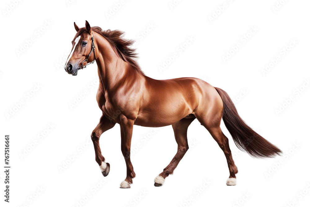 horse isolated background white chestnut pet nobody mammal fast view power horizontal photo pedigree head only halter farm portrait object front standing body elegance equestrian domestic purebred