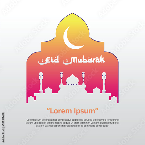 eid mubarak celebrate backdround with mosque