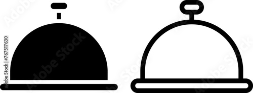 concierge bell icon, sign, or symbol in glyph and line style isolated on transparent background. Vector illustration