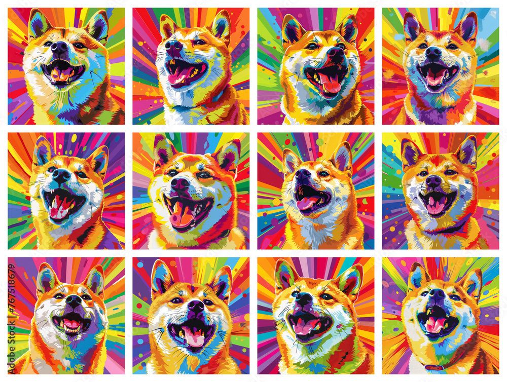 Artistic Shiba Inu. Colorful Pop Art Series of Bold Portraits
