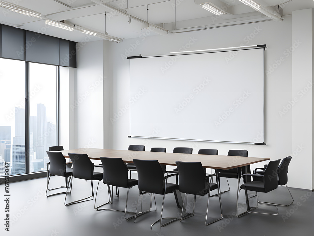 Professional meeting space showcasing a clear billboard for display Professional meeting space showcasing a clear billboard for display