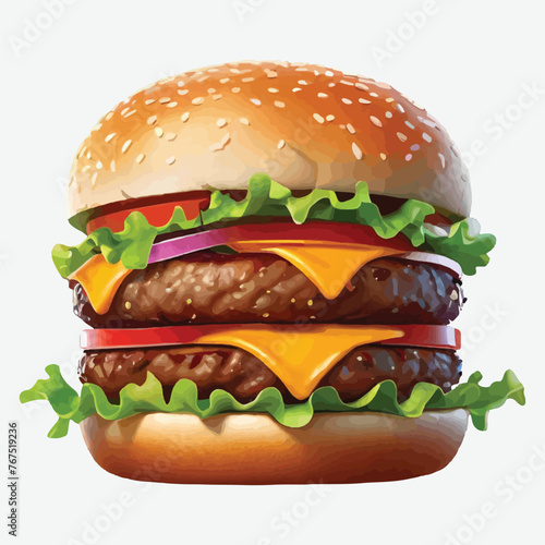 vector isolated of delicious burger