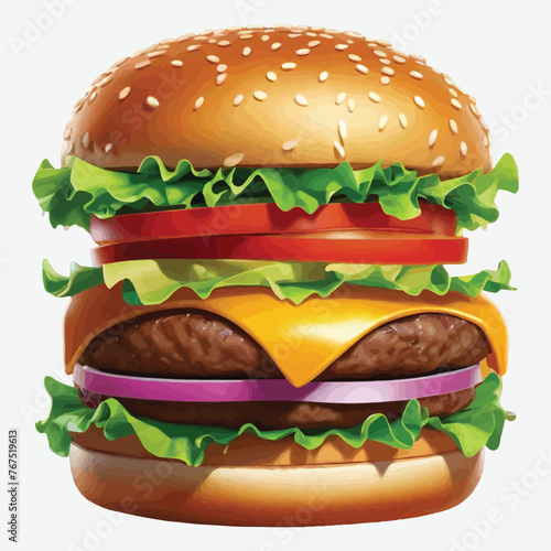 vector isolated of delicious burger