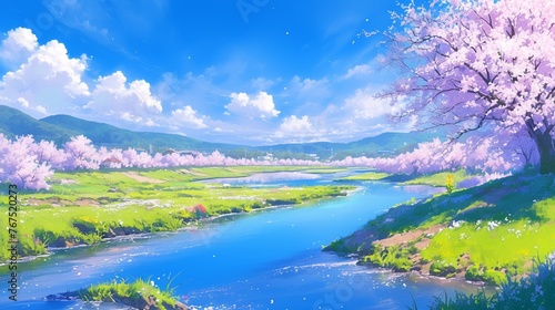 桜と川の風景9 © 孝広 河野