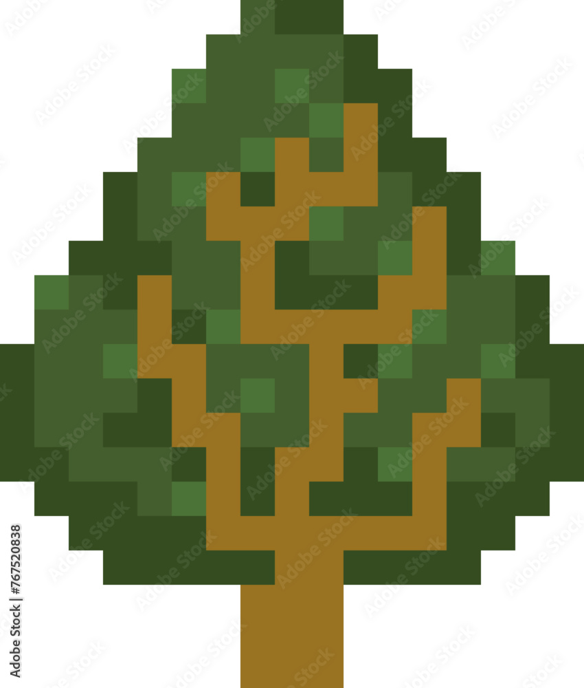 Obraz premium Pixel Art Tree