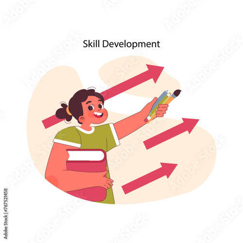Skill Development concept. Flat vector illustration