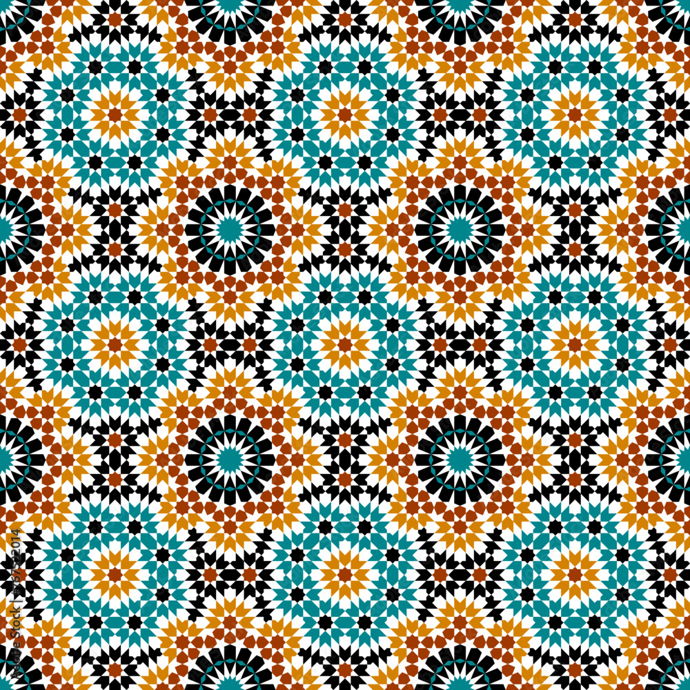 Seamless arabic geometric ornament based on traditional arabic art. Muslim mosaic. Turkish, Arabian tile. Girih style. Seamless arabic geometric ornament based on traditional arabic art. Muslim mosaic. Turkish, Arabian tile. Girih style.