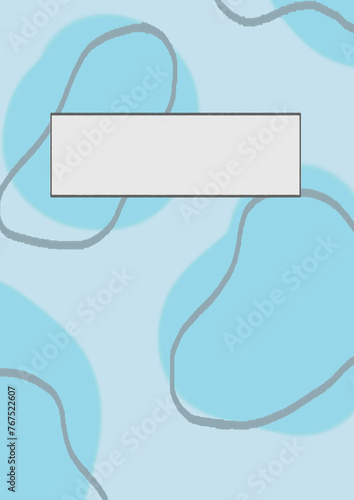 Notepad cover design on blue background.Turquoise background with frame for text