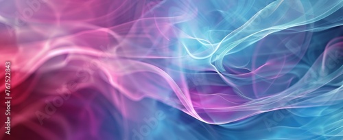 Dreamlike abstract image with fluid waves of pink and blue  merging softly to create a tranquil  yet dynamic visual for sophisticated backgrounds.
