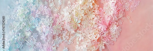 Pastel flowers with paper texture