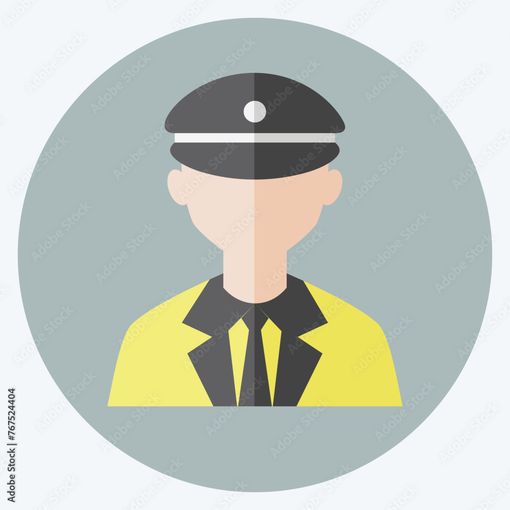 Cab driver Icon in trendy flat style isolated on soft blue background