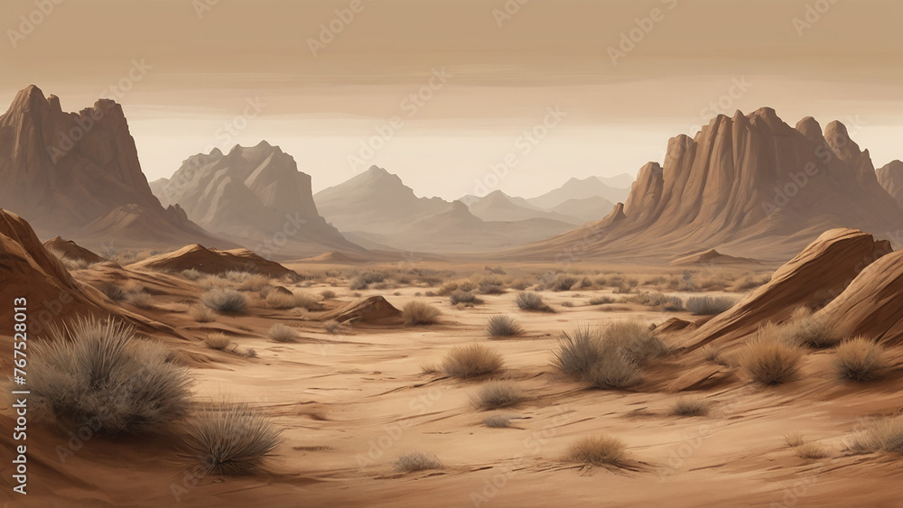 Naklejka premium Rocky Dessert Landscape Background