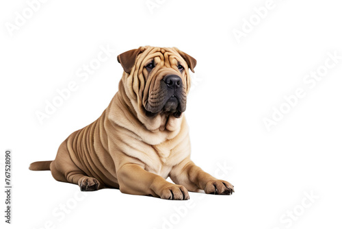 background sharpei white front bull boxer wrinkle cream animal dog canino portrait studio domestic animals pet isolated cut-out doggy mammal breed purebred friends pedigree pedigreed grooming collar