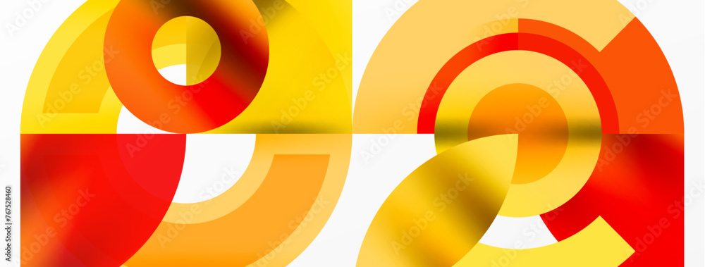 Round elements and circles geometric minimal composition background. Vector Illustration For Wallpaper, Banner, Background, Card, Book Illustration, landing page