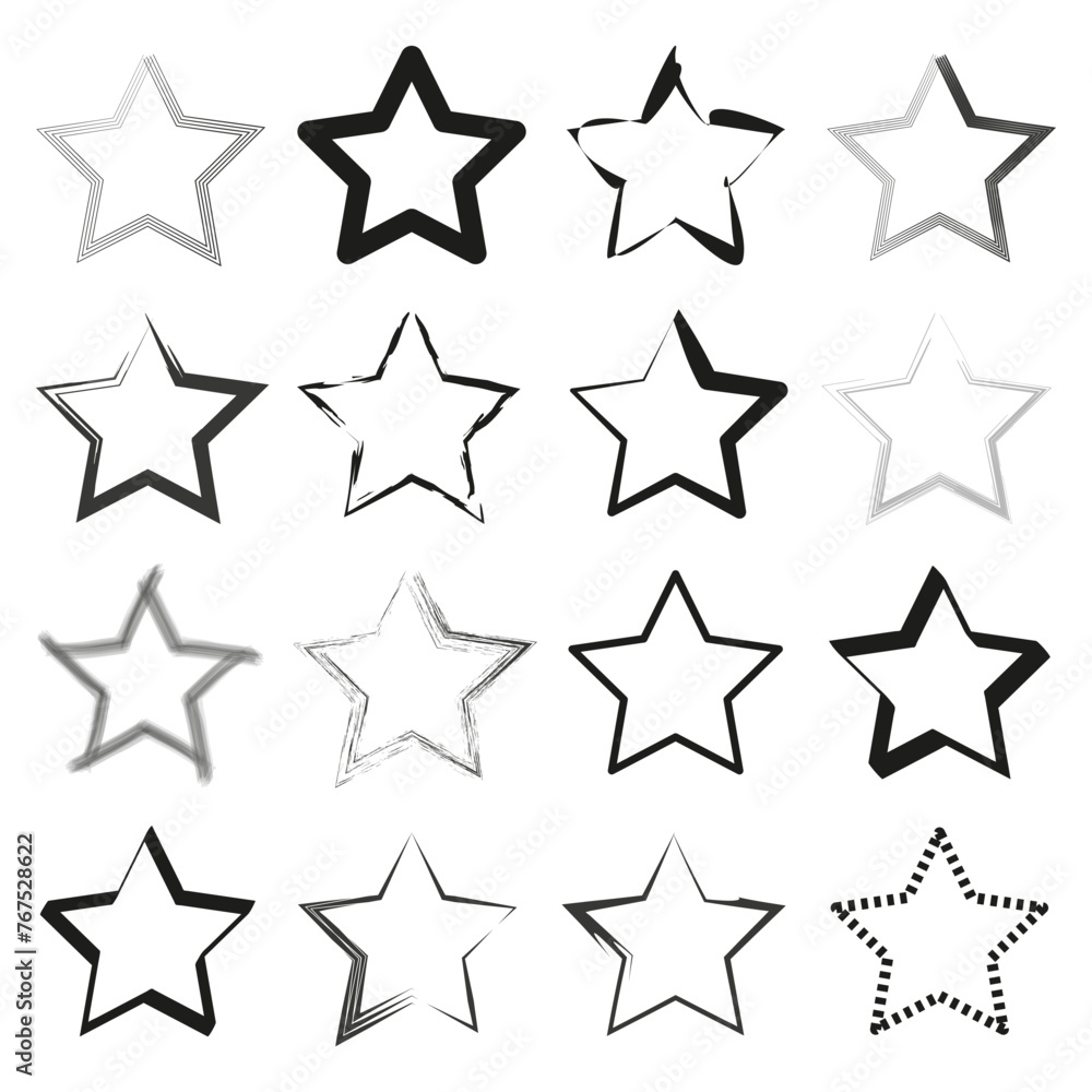 Assorted stars collection. Creative star shapes set. Abstract rating symbols variety. Decorative celestial icons. Vector illustration. EPS 10. Assorted stars collection. Creative star shapes set. Abstract rating symbols variety. Decorative celestial icons. Vector illustration. EPS 10.