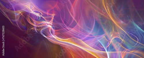 Fluid abstract forms dance in a harmony of warm and cool tones, creating a visual symphony of light and color suitable for a dynamic background.