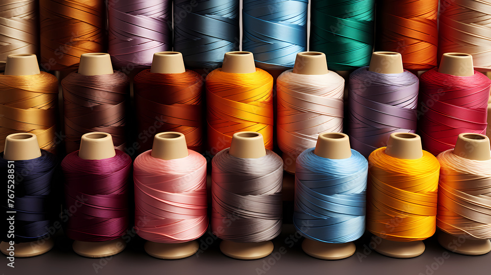 Collection of various bobbins, textile industry Collection of various bobbins, textile industry