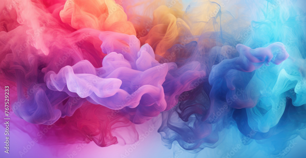 Acrylic blue, green orange, pink, red and yellow colors in water. Ink blot. Abstract black background. Vibrant colours. Watercolour painted background Acrylic blue, green orange, pink, red and yellow colors in water. Ink blot. Abstract black background. Vibrant colours. Watercolour painted background