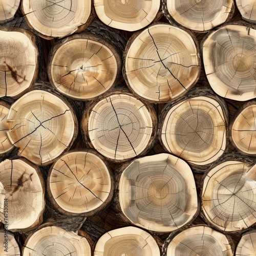 Sycamore log wooden seamless pattern texture