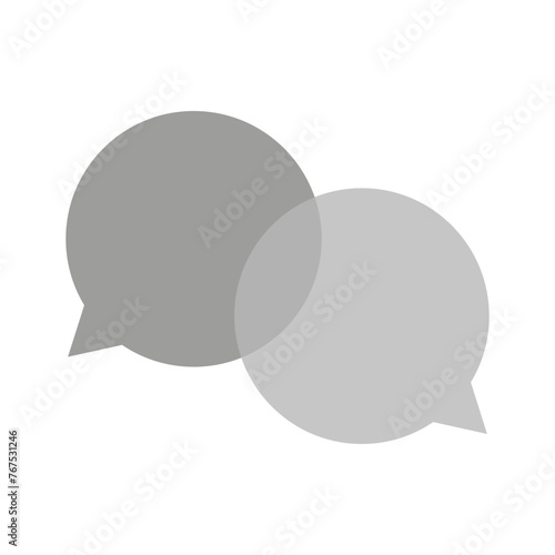 Chat bubbles overlapping icon. Conversation symbol. Communication speech graphic. Dialogue balloons illustration. Vector illustration. EPS 10.
