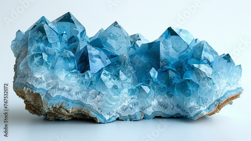 aquamarine stone white background photo