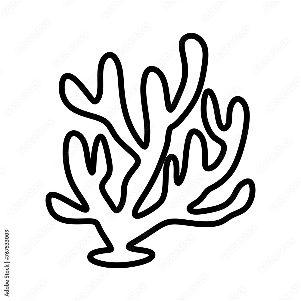 Outline Algae Plant Abstract Vector Element Outline Algae Plant Abstract Vector Element