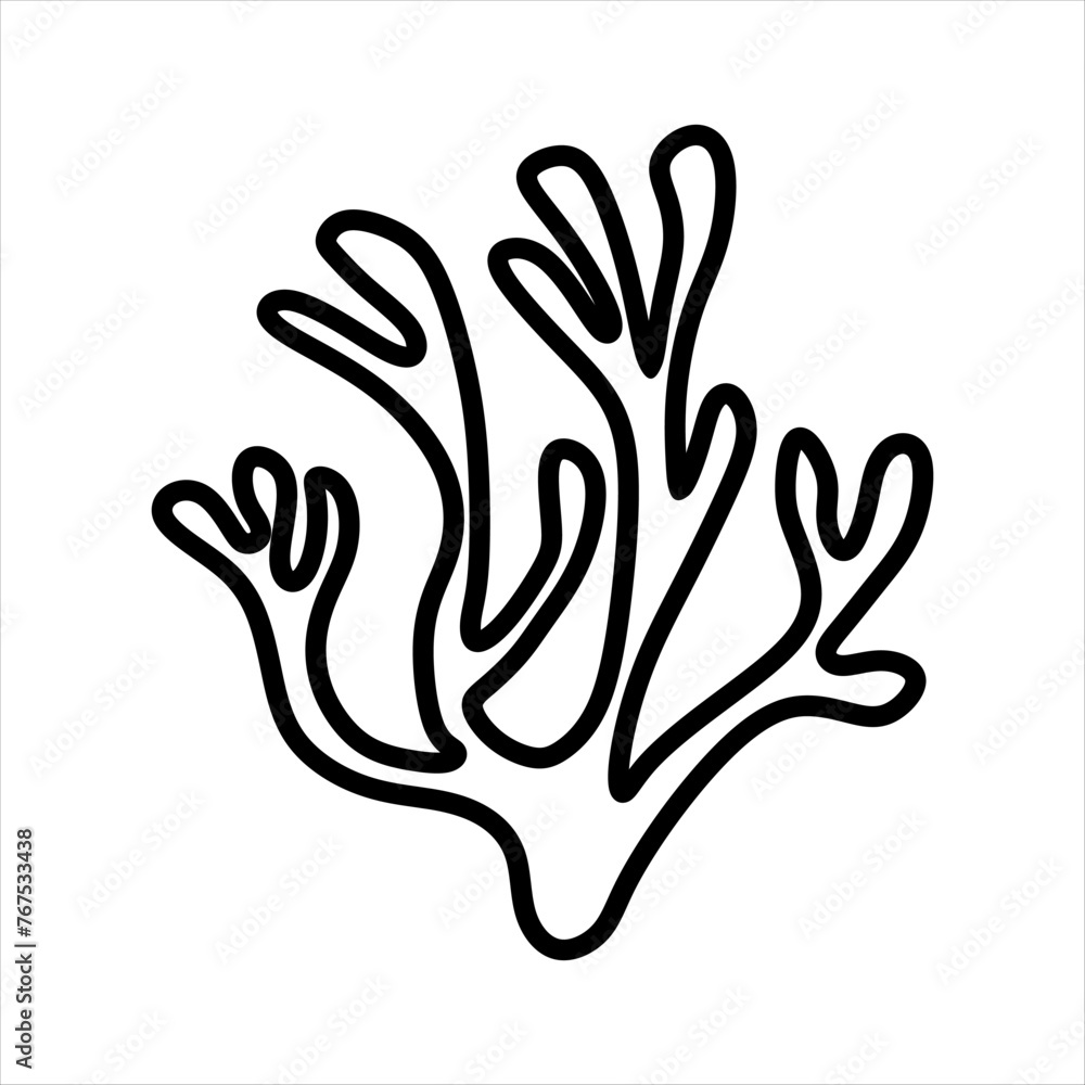 Outline Algae Plant Abstract Vector Element Outline Algae Plant Abstract Vector Element