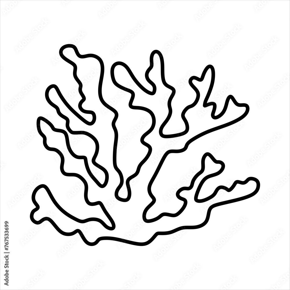 Outline Algae Plant Abstract Vector Element Outline Algae Plant Abstract Vector Element