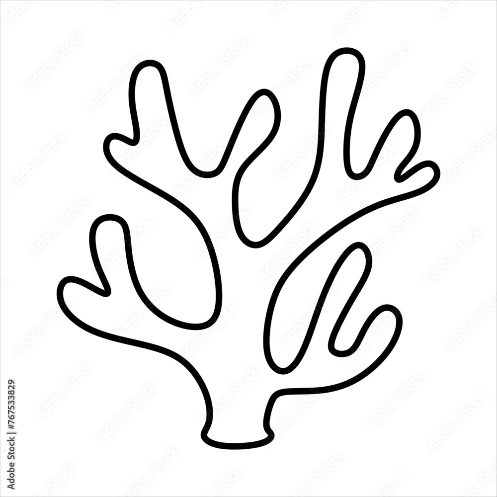 Outline Algae Plant Abstract Vector Element Outline Algae Plant Abstract Vector Element