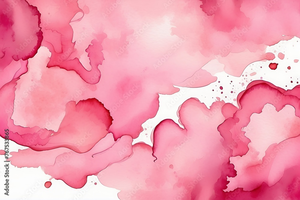 Abstract pink watercolor background. Hand drawn watercolor texture.