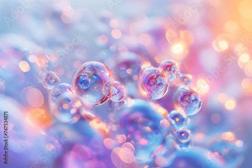 purple fantasy bubbles with golden glow