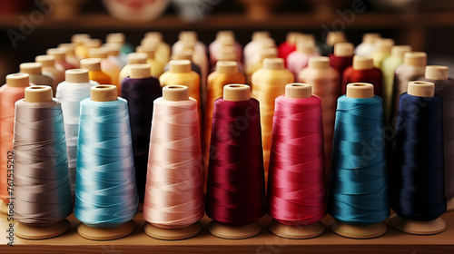 Colorful thread and spools