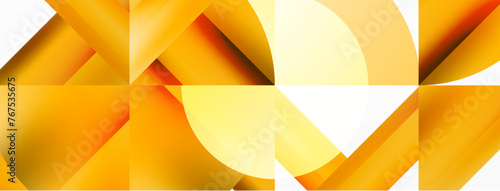 Minimalist marvel - squares and circles unite in harmonious geometry. Muted tones weave serene backdrop where structured tiles form dance of timeless elegance, epitomizing modern simplicity