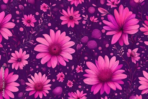 Pink flower on purple background 