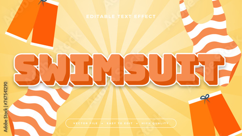 Yellow white and orange swimsuit 3d editable text effect - font style