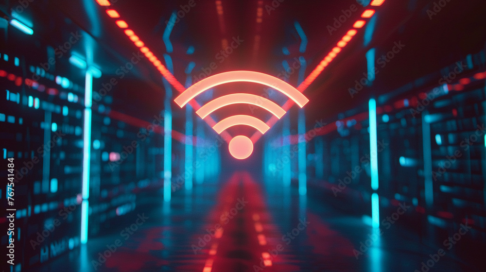 Fototapeta premium The WiFi symbol symbolizes the gateway to a vast digital realm.