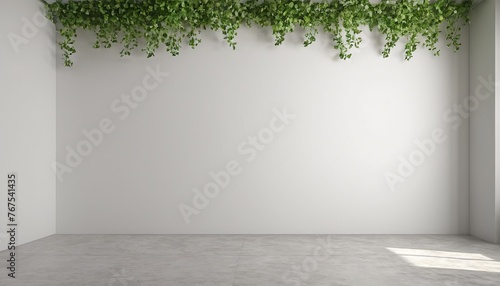 Empty Kitchen Room with Podium Display on White Wall Background