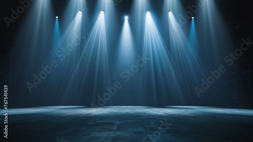 The spotlight illuminates the concert stage. photo