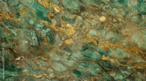 Green Marble with golden texture background 