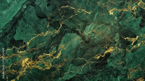 Green Marble with golden texture background   © BACKART