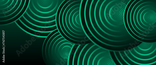 Green and black dark vector abstract 3D futuristic modern neon banner with shape line. Can be used in cover design  book design  poster  cd cover  flyer  website backgrounds or advertising