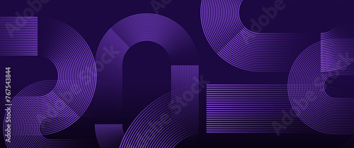 Purple violet and black dark vector 3D technology futuristic glow with line shapes banner. Suit for cover, poster, banner, brochure, header, website vector