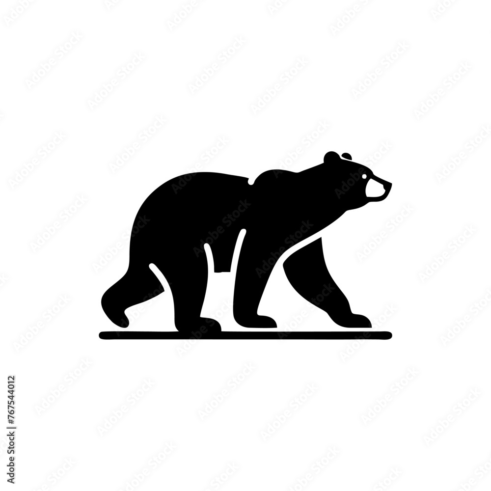 Obraz premium black and white bear vector. bear logo design template