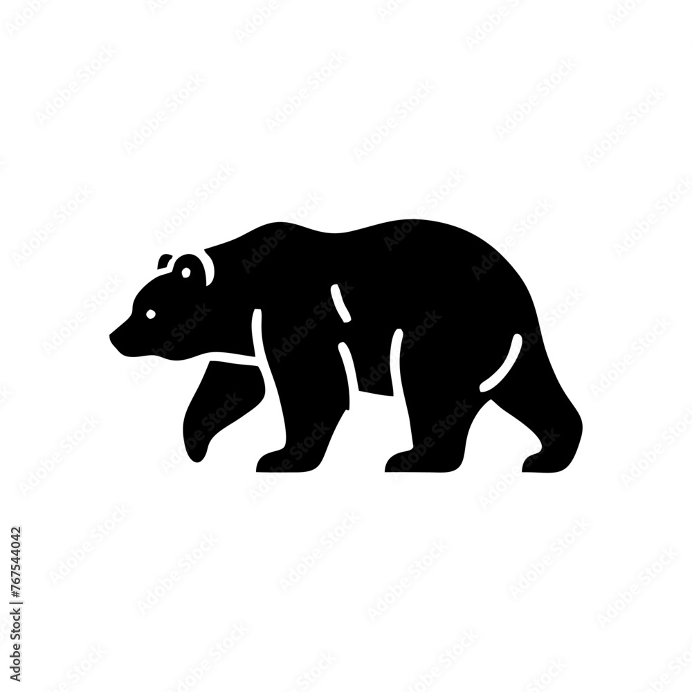 Fototapeta premium black and white bear vector. bear logo design template