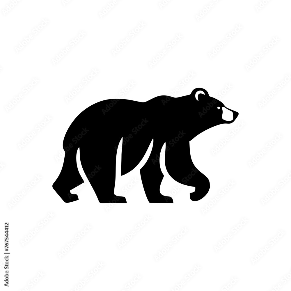 Fototapeta premium black and white bear vector. bear logo design template