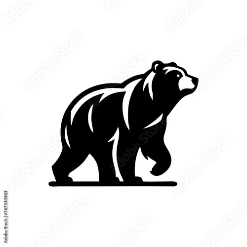 black and white bear vector. bear logo design template