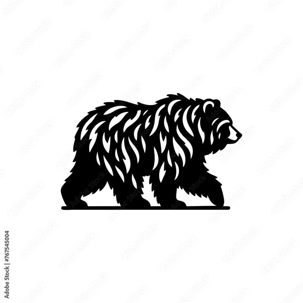 black and white bear vector. bear logo design template black and white bear vector. bear logo design template
